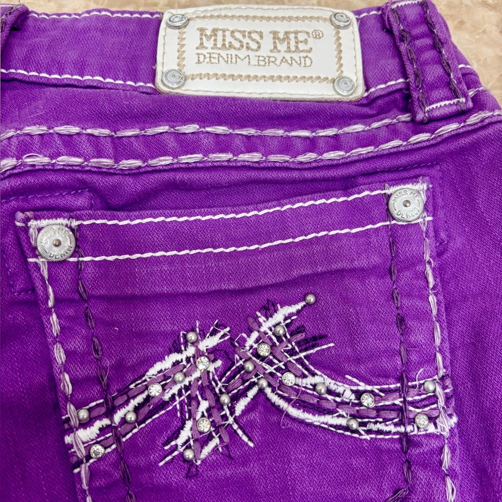 Miss Me Purple Women's Denim Shorts - Picture 3 of 7